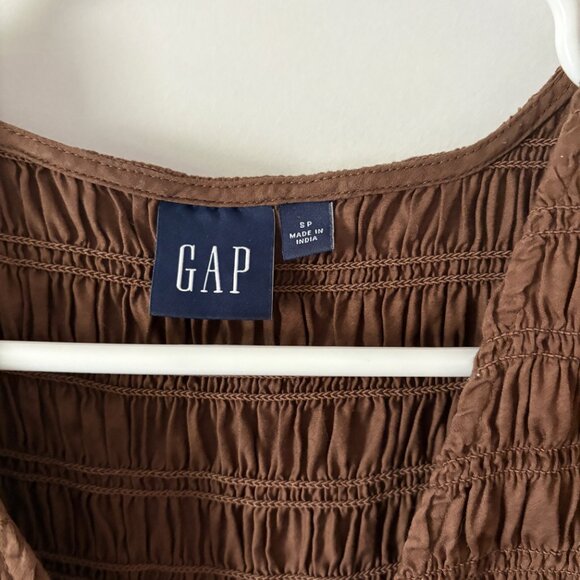 Gap puff sleeve ruched midi dress - Picture 2 of 3